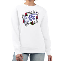 Baltimore Ravens G-III 4Her by Carl Banks Women's Roses Fleece Tri-Blend Pullover Sweatshirt - White Pullover