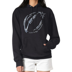 Dallas Cowboys G-III 4Her by Carl Banks Women's Metallic Print Football Sketch Fleece Pullover Hoodie - Black Hoodies