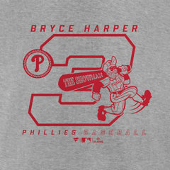 Bryce Harper Philadelphia Phillies Player Graphic T-Shirt - Heather Gray T-shirts