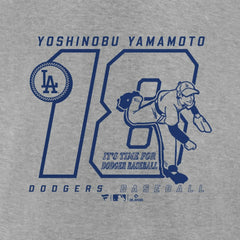 Yoshinobu Yamamoto Los Angeles Dodgers Player Graphic T-Shirt - Heather Gray T-shirts