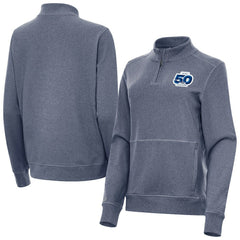 Seattle Seahawks Antigua Women's 50th Season Crush Quarter-Zip Pullover - Heather Navy Pullover