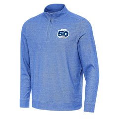 Seattle Seahawks Antigua 50th Season Subtle Quarter-Zip Pullover - Heather Royal Pullover