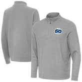 Seattle Seahawks Antigua 50th Season Subtle Quarter-Zip Pullover - Heather Gray Pullover