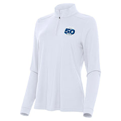 Seattle Seahawks Antigua Women's 50th Season Intent Quarter-Zip Pullover - White Pullover