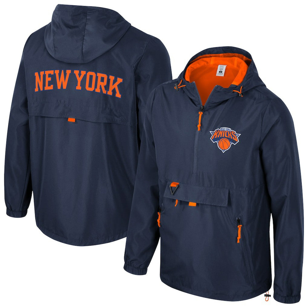New York Knicks Stadium Essentials Unisex Compete Quarter-Zip Hoodie Jacket Blue