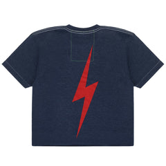 Boston Red Sox Aviator Nation x MLB Women's Cropped Boyfriend Tri-Blend T-Shirt - Navy T-shirts