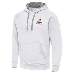 Cincinnati Bengals Antigua Streak Victory Pullover Hoodie - White Hoodies