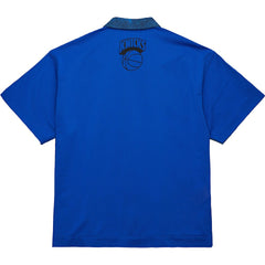 New York Knicks x Purple Brand Button-Up Shooting Shirt Navy - Mitchell & Ness