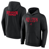 Atlanta Braves Stranger Things Logo Lockup Pullover Hoodie - Black Hoodies