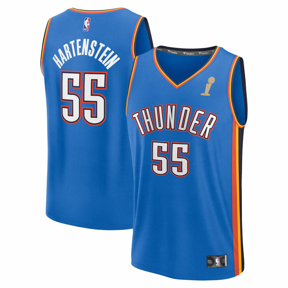 Isaiah Hartenstein Oklahoma City Thunder 2025 NBA Finals Champions Fast Break Replica Player Jersey Blue Icon Edition - Fanatics