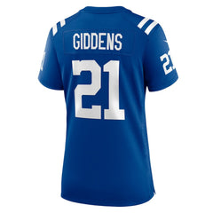 DJ Giddens Indianapolis Colts Women's Team Game Jersey - Royal Jerseys