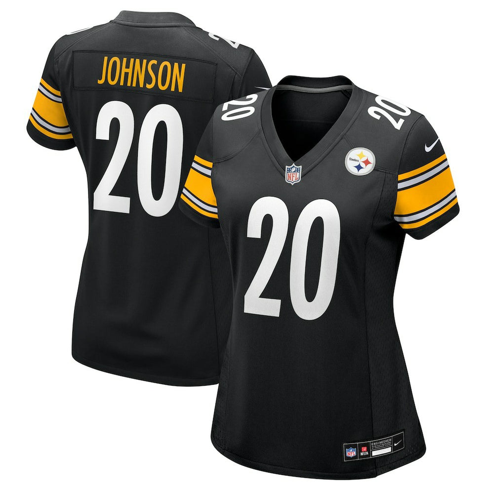 Kaleb Johnson Pittsburgh Steelers Women's Team Game Jersey - Black Jerseys