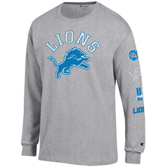 Detroit Lions Champion Seal Long Sleeve T-Shirt - Heather Gray T-shirts