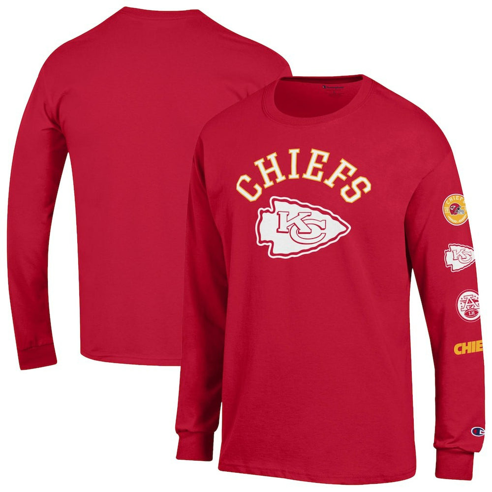 Kansas City Chiefs Champion Seal Long Sleeve T-Shirt - Red T-shirts
