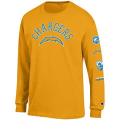 Los Angeles Chargers Champion Seal Long Sleeve T-Shirt - Gold T-shirts