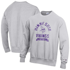 Minnesota Vikings Champion Reverse Weave Fleece Pullover Sweatshirt - Heather Gray Pullover