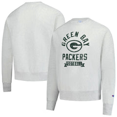 Green Bay Packers Champion Reverse Weave Fleece Pullover Sweatshirt - Heather Gray Pullover