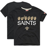 New Orleans Saints Homage Youth Love Sign x ASL 2.0 Tri-Blend T-Shirt - Charcoal T-shirts