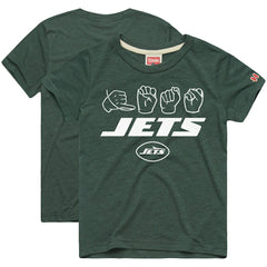 New York Jets Homage Youth Love Sign x ASL 2.0 Tri-Blend T-Shirt - Green T-shirts