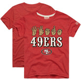 San Francisco 49ers Homage Youth Love Sign x ASL 2.0 Tri-Blend T-Shirt - Scarlet T-shirts