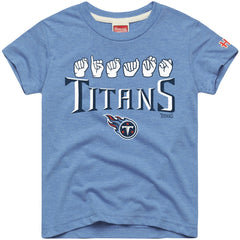 Tennessee Titans Homage Youth Love Sign x ASL 2.0 Tri-Blend T-Shirt - Light Blue T-shirts