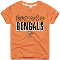 Cincinnati Bengals Homage Youth Love Sign x ASL 2.0 Tri-Blend T-Shirt - Orange T-shirts