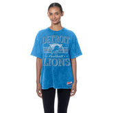 Detroit Lions New Era Women's Throwback Oversized T-Shirt - Blue T-shirts