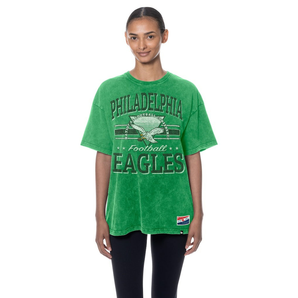 Philadelphia Eagles New Era Women's Throwback Oversized T-Shirt - Kelly Green T-shirts