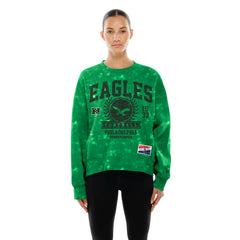 Philadelphia Eagles New Era Women's Throwback Oversized Boxy Sweatshirt - Kelly Green Sweatshirts