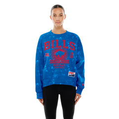 Buffalo Bills New Era Women's Throwback Oversized Boxy Sweatshirt - Royal Sweatshirts