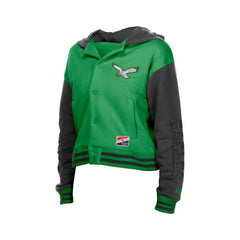 Philadelphia Eagles New Era Women's Throwback Full-Snap Hooded Jacket - Kelly Green Jackets