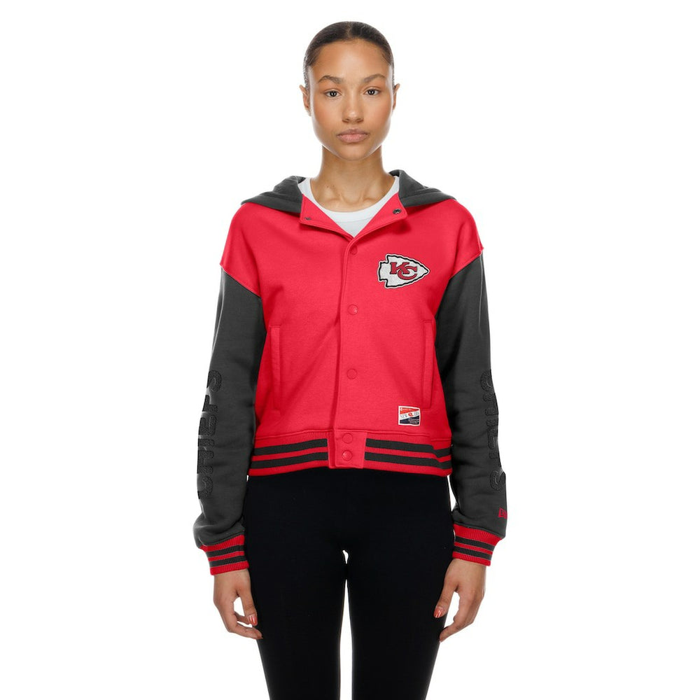 Kansas City Chiefs New Era Women's Throwback Full-Snap Hooded Jacket - Red Jackets