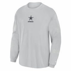 Dallas Cowboys Oversized Type Play Long Sleeve T-Shirt - Gray T-shirts