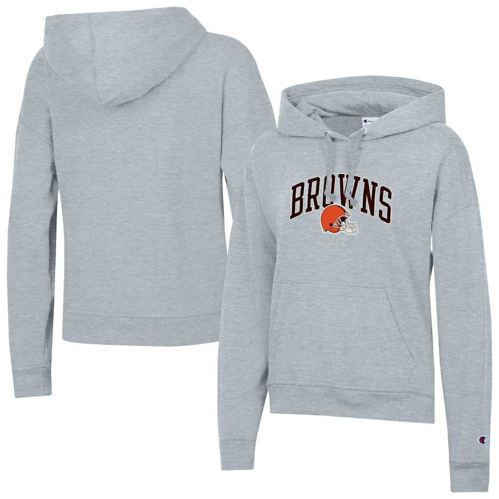 Cleveland Browns Champion Women's Powerblend Hoodie - Heather Gray Hoodies