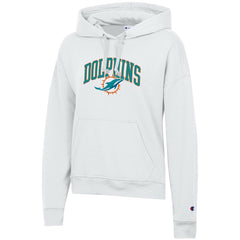 Miami Dolphins Champion Women's Powerblend Hoodie - White Hoodies