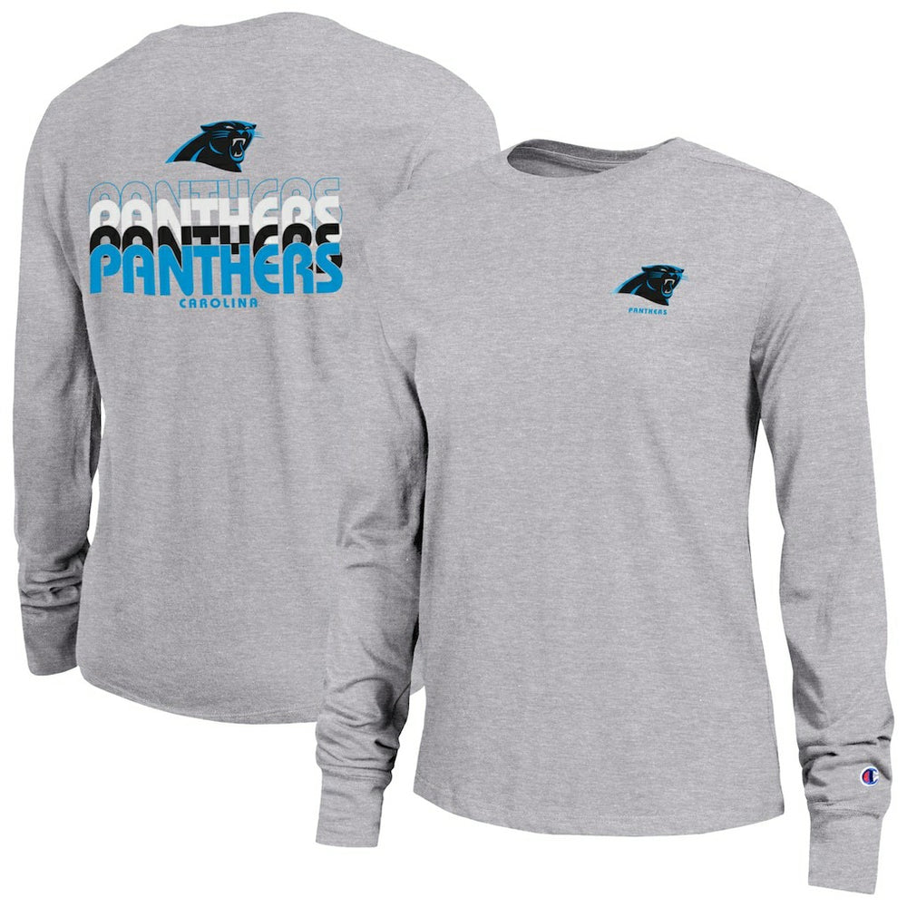 Carolina Panthers Champion Women's Core Long-Sleeve T-Shirt - Heather Gray T-shirts