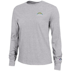 Los Angeles Chargers Champion Women's Core Long-Sleeve T-Shirt - Heather Gray T-shirts