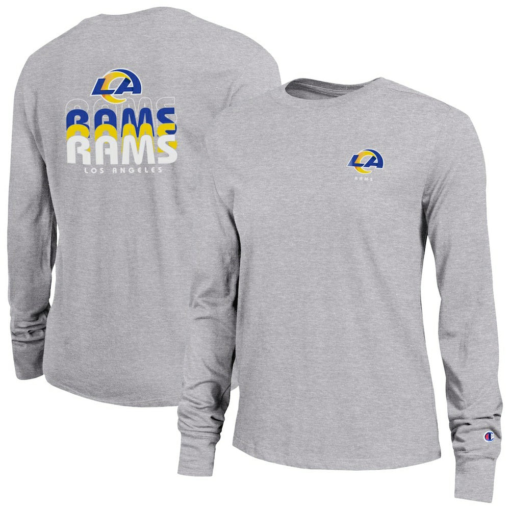Los Angeles Rams Champion Women's Core Long-Sleeve T-Shirt - Heather Gray T-shirts