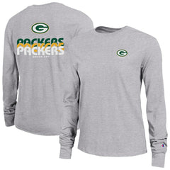 Green Bay Packers Champion Women's Core Long-Sleeve T-Shirt - Heather Gray T-shirts