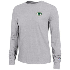 Green Bay Packers Champion Women's Core Long-Sleeve T-Shirt - Heather Gray T-shirts