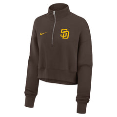 San Diego Padres Nike Women's Primetime Phoenix Fleece Half-Zip Sweatshirt - Brown Sweatshirts