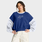 New York Mets Nike Women's Oversized High Hip Fleece Sweatshirt - Royal/White Sweatshirts
