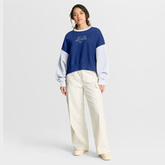 New York Mets Nike Women's Oversized High Hip Fleece Sweatshirt - Royal/White Sweatshirts