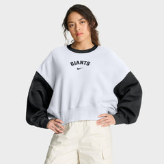 San Francisco Giants Nike Women's Oversized High Hip Fleece Sweatshirt - White/Black Sweatshirts