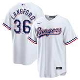 Wyatt Langford Texas Rangers Nike Home Replica Jersey - White Jerseys