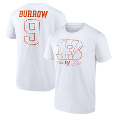 Joe Burrow Cincinnati Bengals Name & Number T-Shirt - White T-shirts