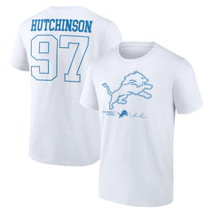 Aidan Hutchinson Detroit Lions Tonal Name & Number T-Shirt - White T-shirts