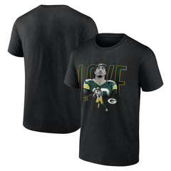 Jordan Love Green Bay Packers Humble Shadow Player T-Shirt - Black T-shirts