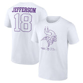 Justin Jefferson Minnesota Vikings Tonal Name & Number T-Shirt - White T-shirts
