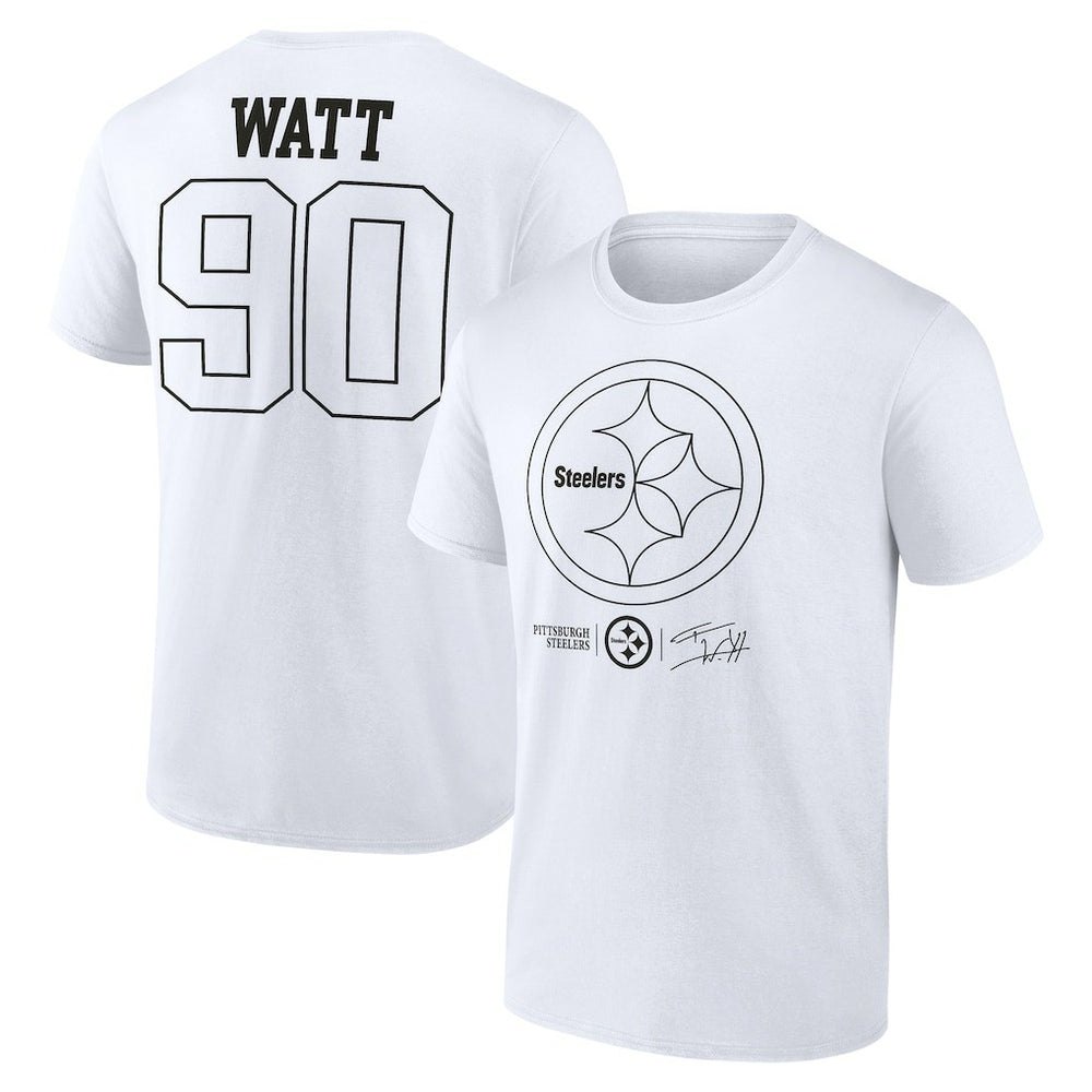 T.J. Watt Pittsburgh Steelers Tonal Name & Number T-Shirt - White T-shirts